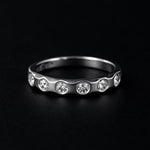 Load image into Gallery viewer, bezel set diamond band white gold ring Sri Lanka