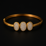 Load image into Gallery viewer, Triple Oval Gold Bangle Design