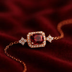 Load image into Gallery viewer, Rose Gold Cushion Halo Bracelet Sri Lanka
