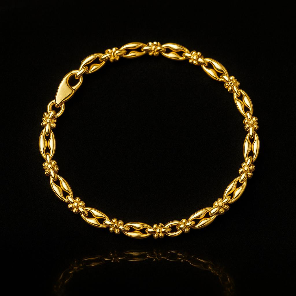 Floral Link Gold Bracelet