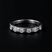 bezel set diamond band white gold ring Sri Lanka