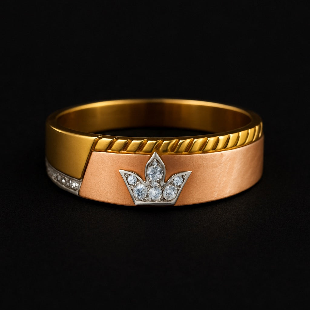 TRI-Tone Cown Gold Ring