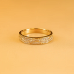 Load image into Gallery viewer, Gold Diamond Band with Wave Inspired Design and Pavé-Set Brilliance Handcrafted Elegance
