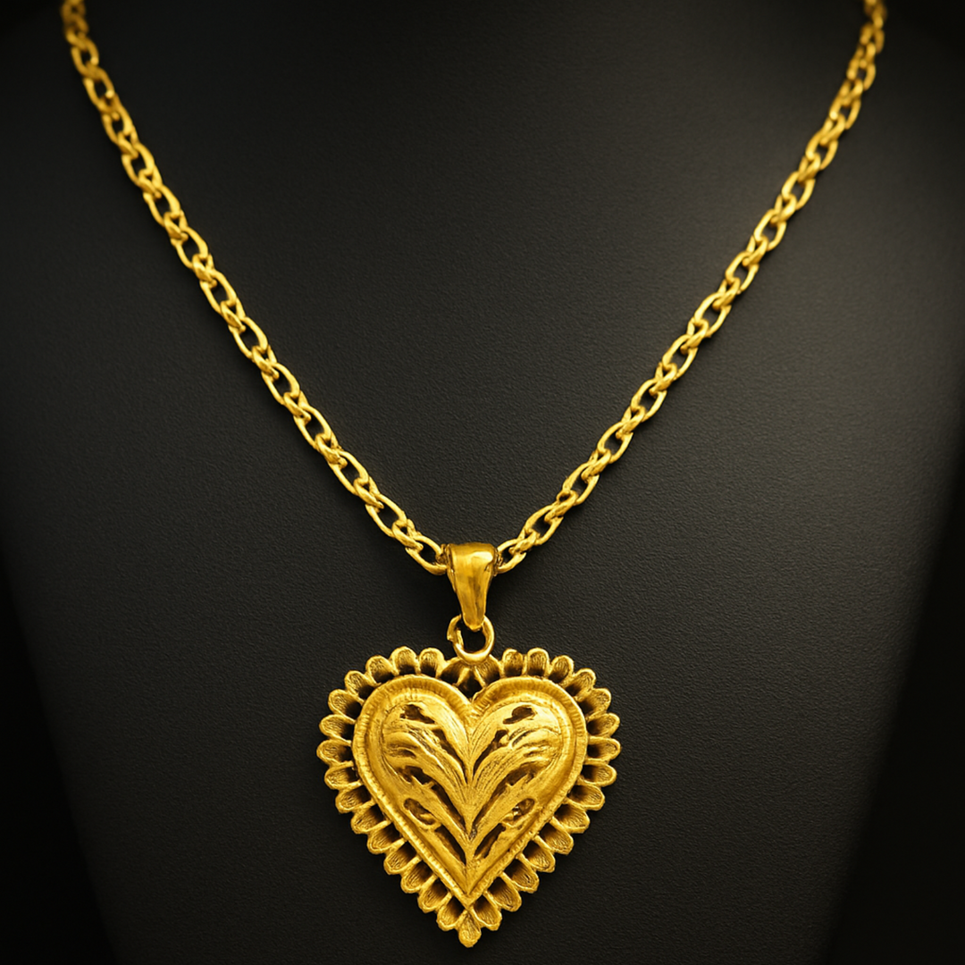 Heritage Golden Embrace Heart Pendant