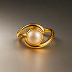 Load image into Gallery viewer, Modern Gold Pearl Ring with Sculptural Wrap Around Design Handcrafted Luxury Jewelry
