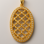 Load image into Gallery viewer, Celestia Lattice Oval Pendant Sri Lanka
