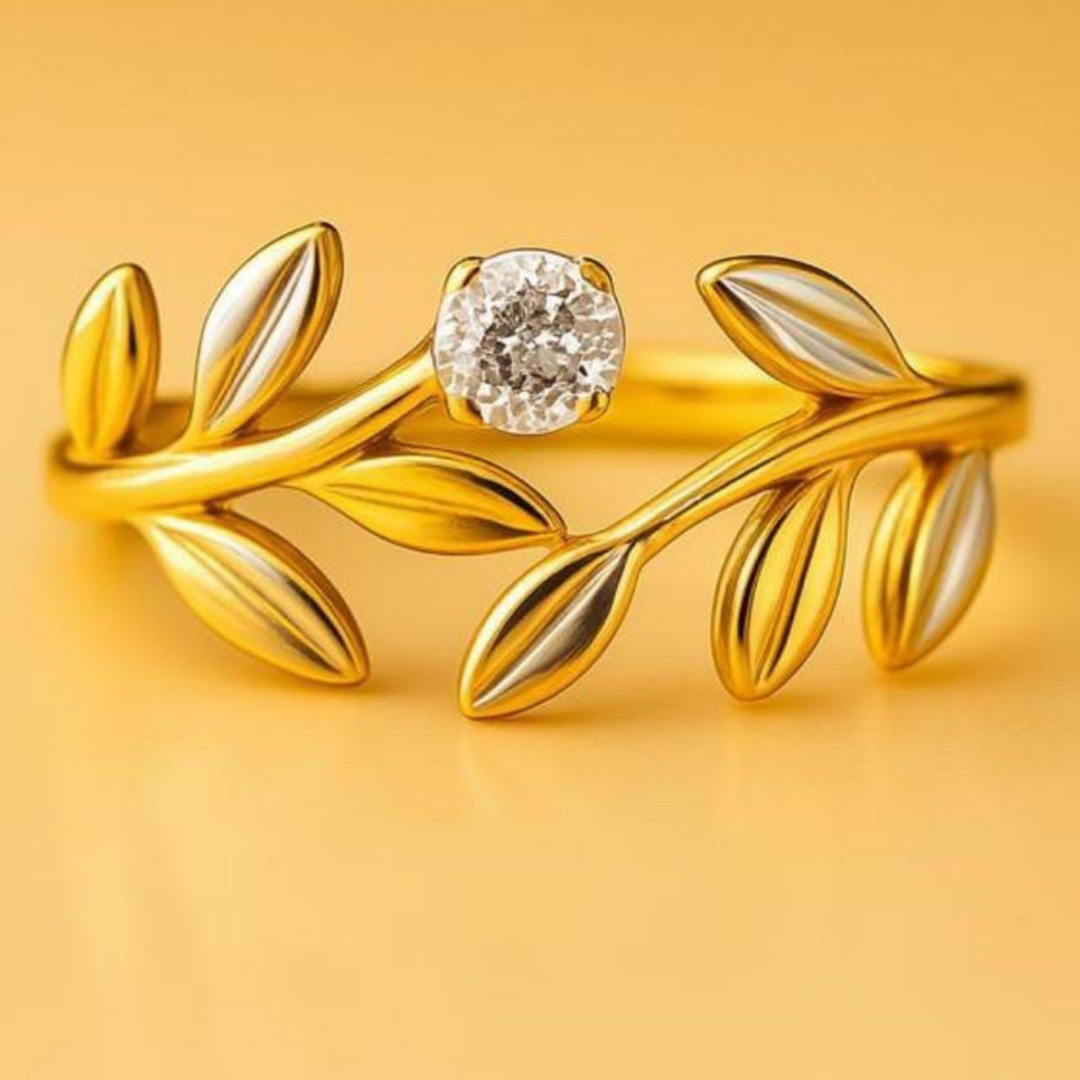 Olive Leaf Gold Ring