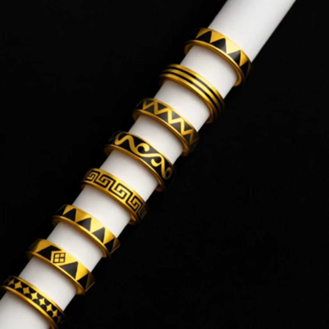Geometric Gold Band Collection