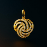 Load image into Gallery viewer, Golden Infinity Embrace Pendant with Dazzling Stone Spirals
