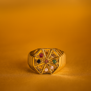 Classic Gold Navaratna Gents Ring Sri Lanka