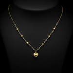 Load image into Gallery viewer, Golden Heart Bead Chain Necklace
