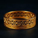 Load image into Gallery viewer, Geometric Filigree Gold Bangle
