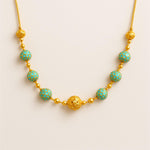 Load image into Gallery viewer, Gold and Turquoise Beaded Necklace
