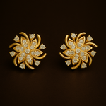 Load image into Gallery viewer, Golden Bloom Radiance Earrings – Handcrafted Floral Sparkle Studs
