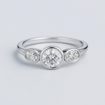 Load image into Gallery viewer, Modern White Gold Diamond Ring with Trio Bezel Set Brilliance and Precision Craftsmanship
