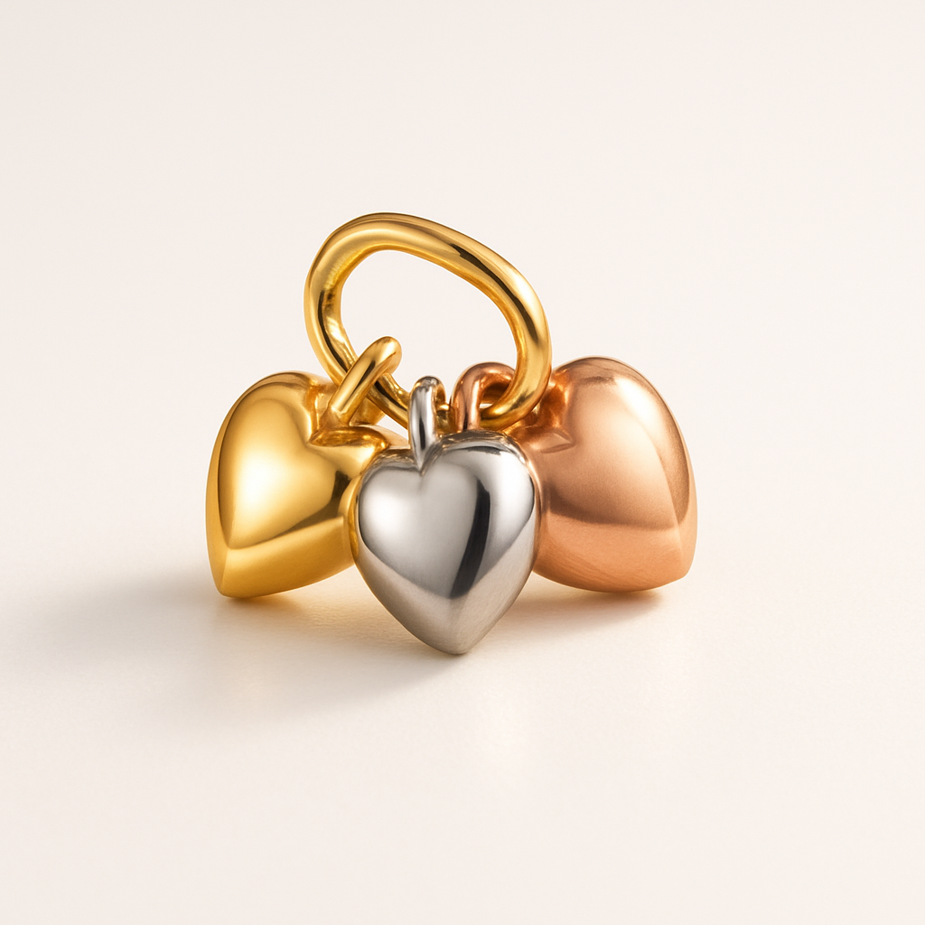 Trinity of Love Heart Charm