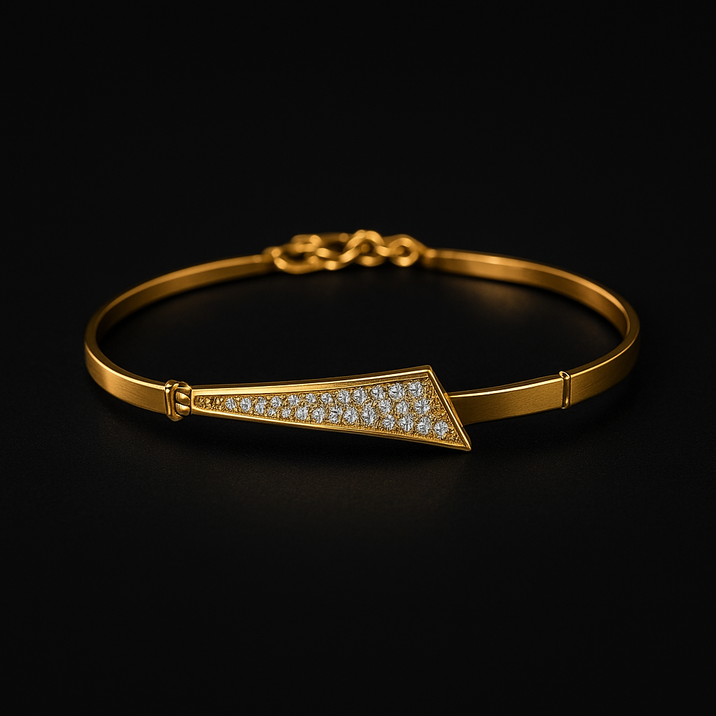 Gold Arrowhead Bangle Design