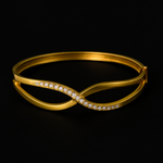 Load image into Gallery viewer, Gold Infinity Twist Bangle Design for Women
