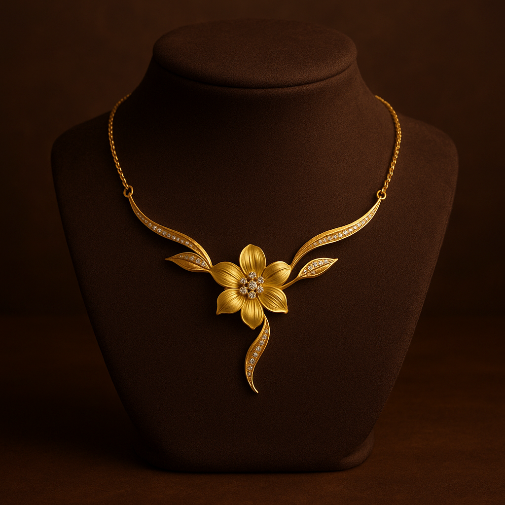 Golden Fleur of Grace Necklace