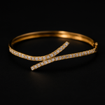 Load image into Gallery viewer, Gold Crossover Bangle Design for Women
