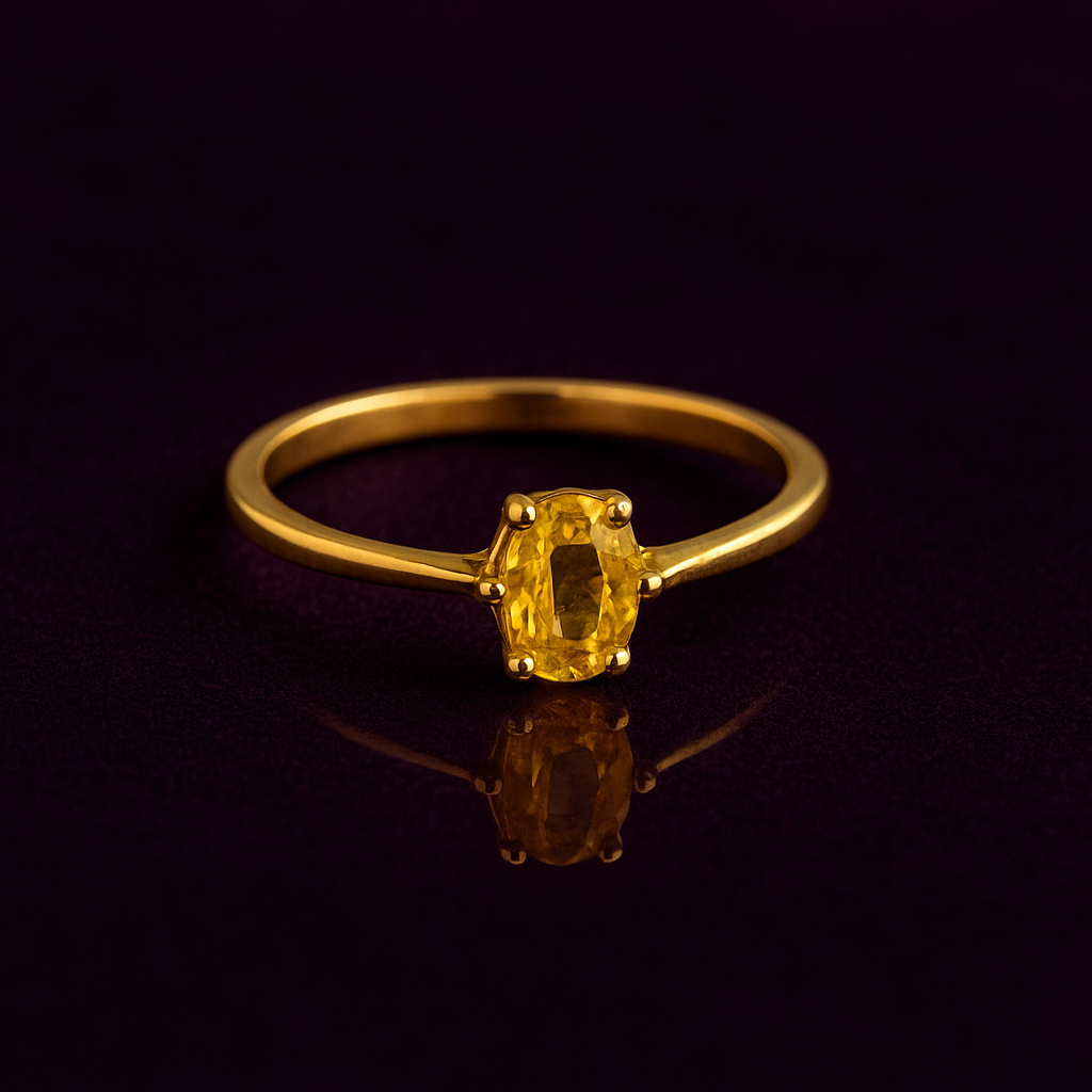 Celestial Glow Yellow Sapphire Ring Sri Lanka